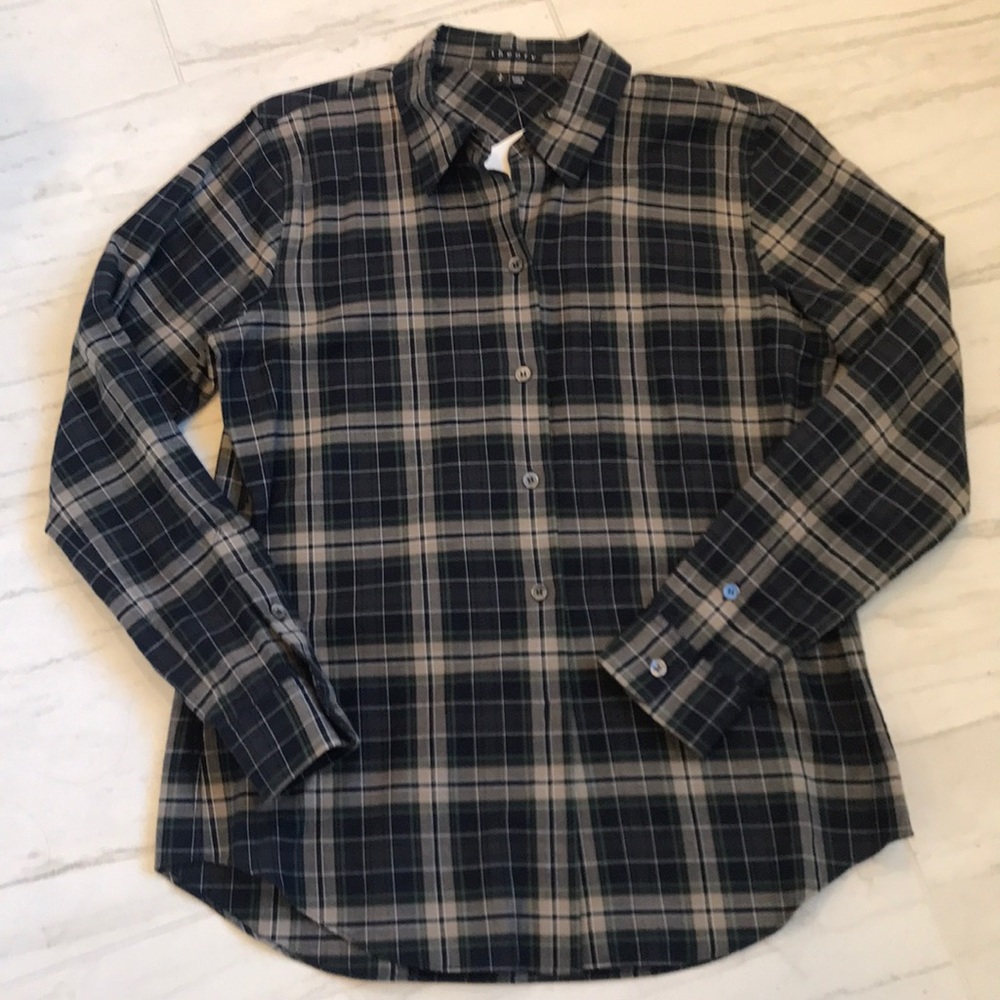 NWT! Theory plaid shirt, size small